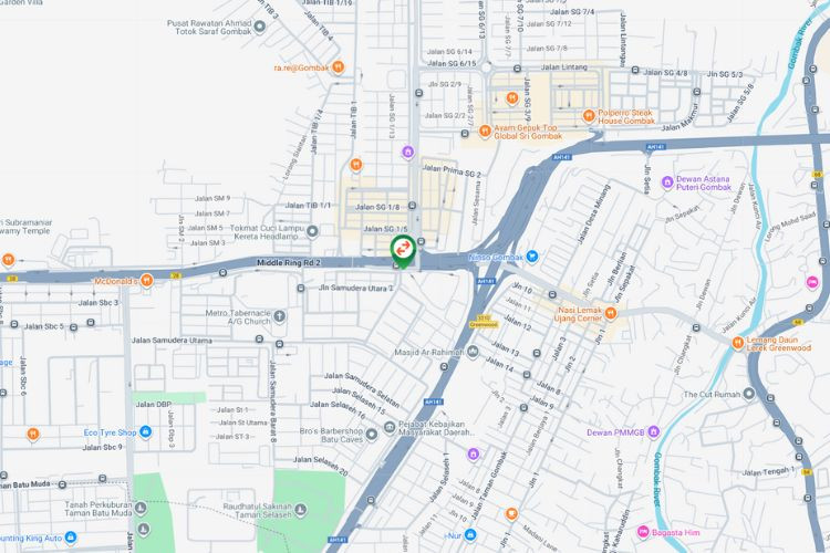 Map - Vertical Unipole Billboard at MRR2 Highway, Batu Caves, Selangor