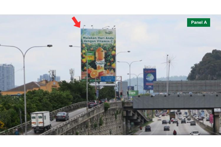 2 Sided Vertical Unipole Billboard at MRR2 Highway, Batu Caves, Selangor