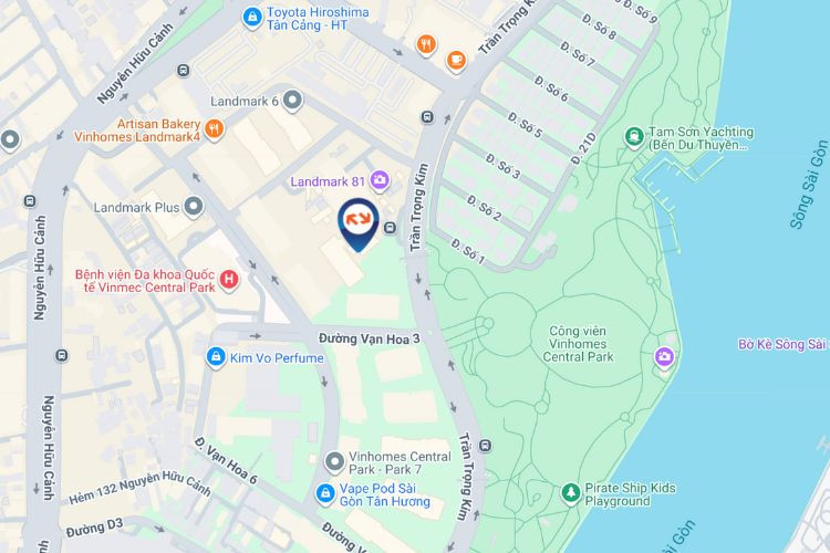 Map - Curved LED screen Billboard at 772 Dien Bien Phu, Thanh My Tay Ward, Ho Chi Minh City (Vincom Center Landmark 81)