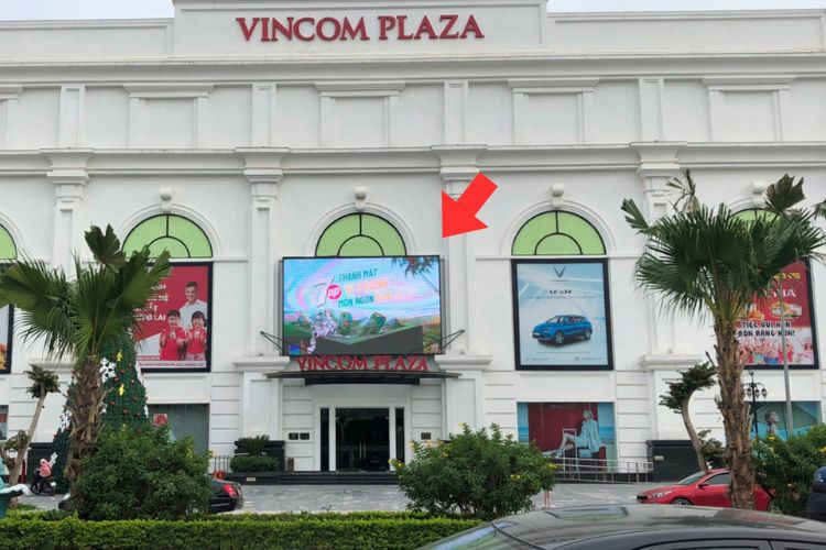 Day view - Horizontal LED Wall Cladding Billboard at Tran Phu Avenue Street, Mong Cai 1 Ward, Quang Ninh (Vincom Mong Cai)