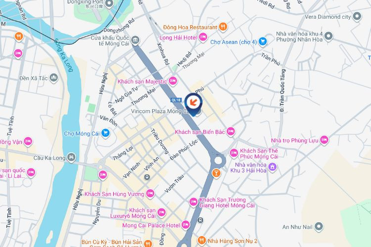 Map - Horizontal LED Wall Cladding Billboard at Tran Phu Avenue Street, Mong Cai 1 Ward, Quang Ninh (Vincom Mong Cai)