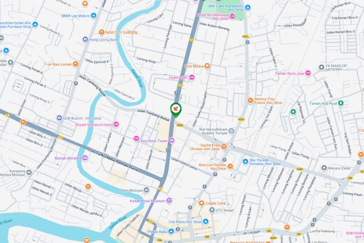 Map - Free Standing Billboard at Darul Aman Highway / Jalan Tambang Badak, Alor Setar, Kedah (near ADZ Motors Sdn Bhd)