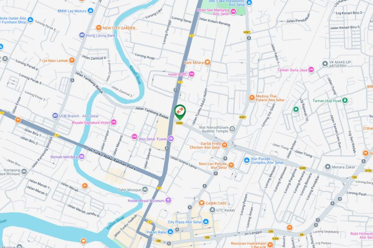 Map -  Vertical Minipole Billboard at Darul Aman Highway / Jalan Teluk Wanjah, Alor Setar, Kedah (near Aman Central)