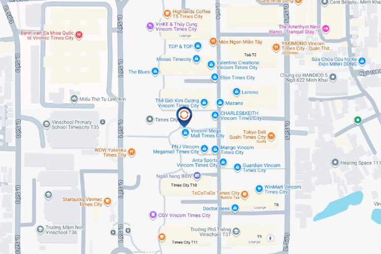 Map -  Horizontal Curved LED screen Billboard at 458 Minh Khai, Vinh Tuy Ward, Ha Noi City (Vincom Mega Mall Times City)