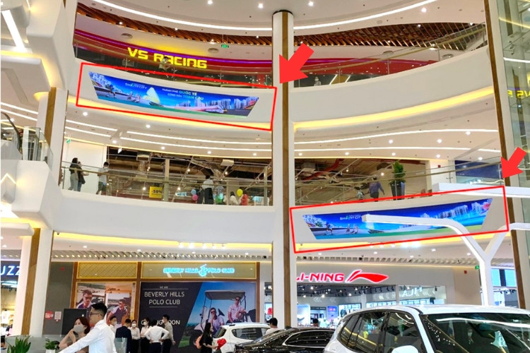 2 Sided Horizontal LED Wall Cladding Billboard at Vincom Mega Mall Smart City, Xuan Phuong Ward, Ha Noi City