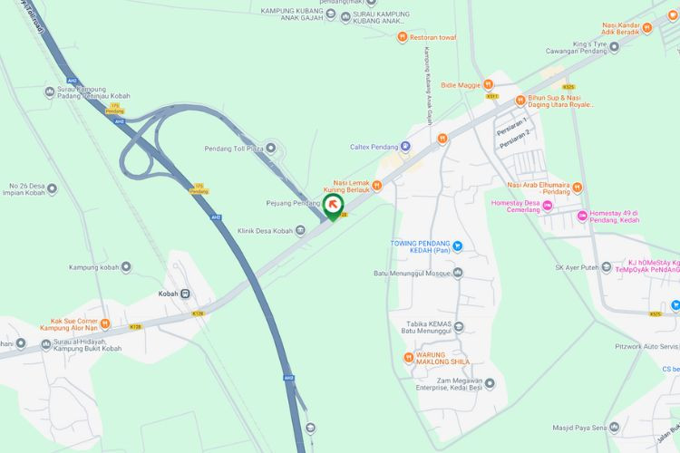 Map - Free Standing Billboard at Jalan Pendang - Tanah Merah, Pendang, Kedah (after exit Plaza Tol Pendang [A])