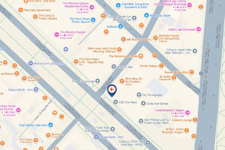 Map - Horizontal Curved LED screen Billboard at Nguyen Hue Walking Street, 12 Bis Nguyen Hue, Ha Noi City