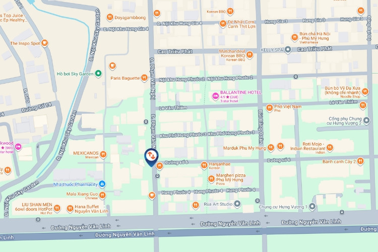 Map - Vertical LED Column Cladding Billboard at Pham Van Nghi Street, Tan Hung Ward, Ho Chi Minh City (Sky Garden Apartment Food Street)