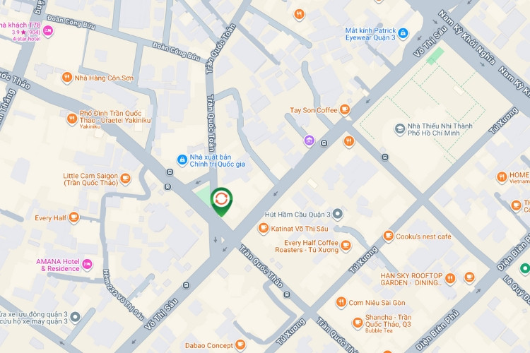 Map -  Vertical E-tower Panel Billboard at 101 Tran Quoc Thao Street, Xuan Hoa Ward, Ho Chi Minh City