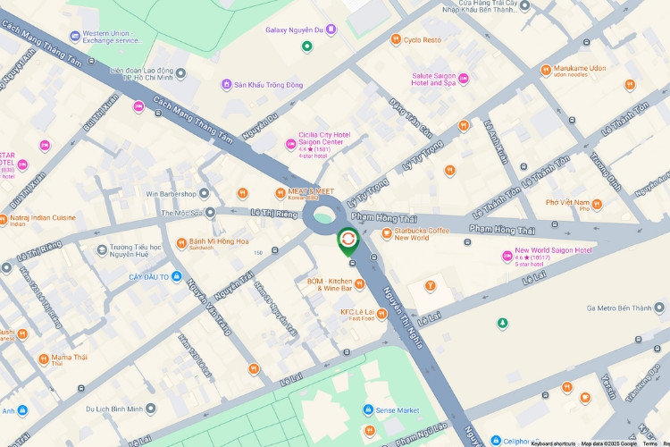 Map - Vertical E-tower Panel Billboard at Phu Dong Roundabout, Ben Thanh Ward, Ho Chi Minh City