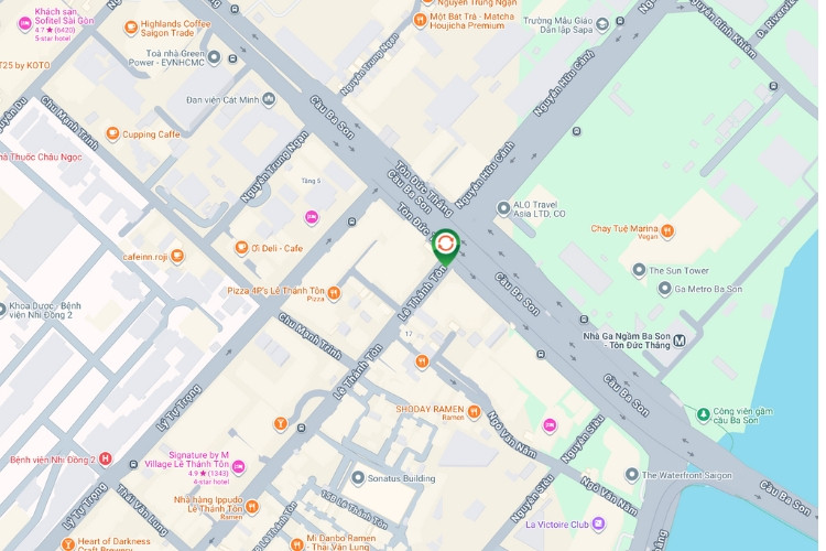 Map - Vertical E-tower Panel Billboard at 2 Le Thanh Ton, Ben Thanh Ward, Ho Chi Minh City