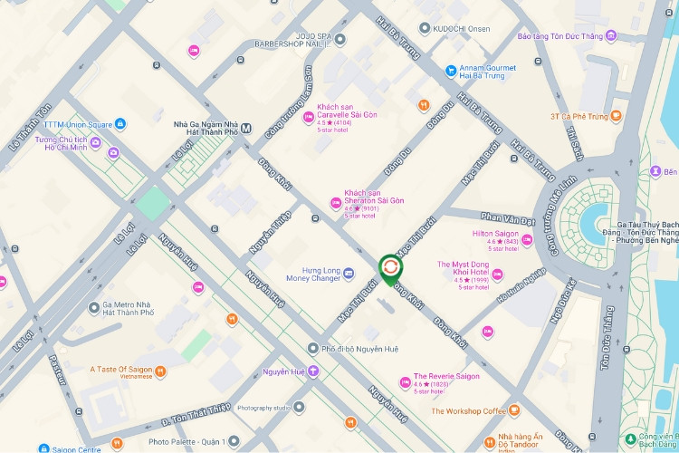 Map - Vertical E-tower Panel Billboard at 91 Dong Khoi, Sai Gon Ward, Ho Chi Minh City