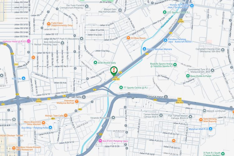 Map - Vertical Twinpole Billboard at Federal Highway, Petaling Jaya, Selangor