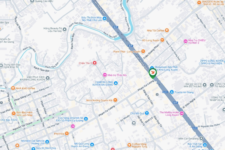 Map- Horizontal Wallscape Billboard at 390 Tran Hung Dao, Long Xuyen Ward, An Giang