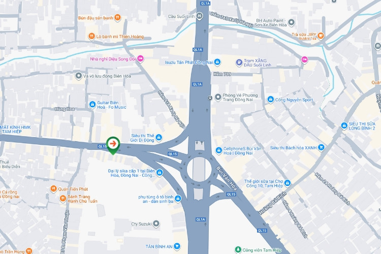 Map- Horizontal Wallscape Billboard at Tam Hiep Roundabout - Pham Van Thuan Street, Binh Da Ward, Dong Nai