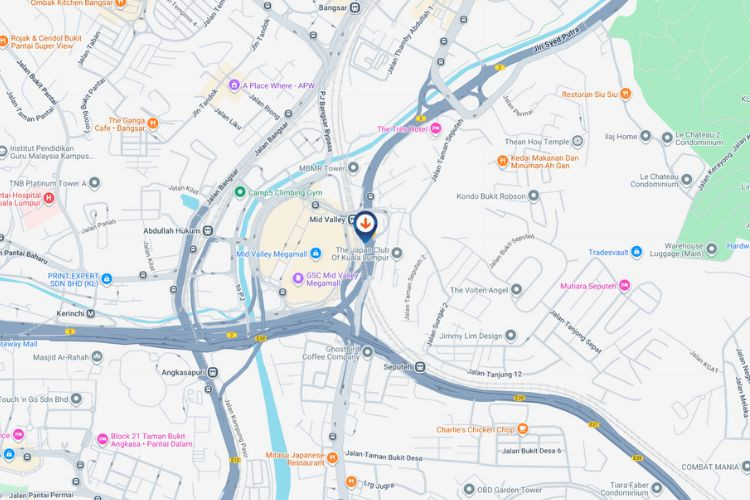 Map -  Vertical Digital Screen Billboard at Jalan Syed Putra, Kuala Lumpur (near Mid Valley)