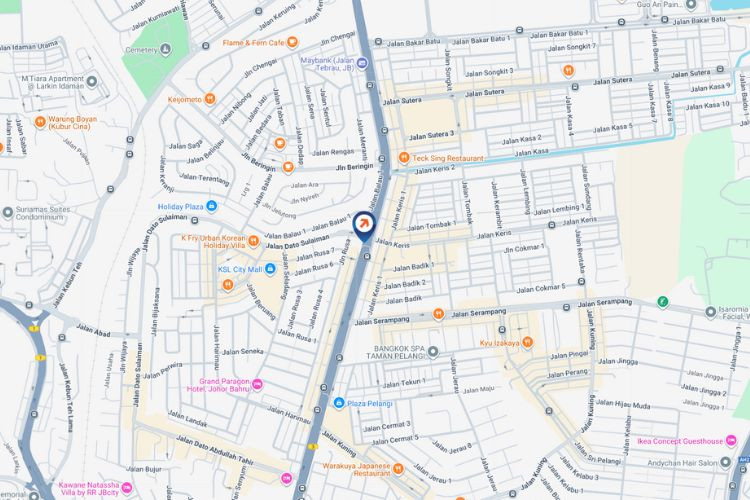 Map - Vertical Digital Screen Billboard at Tebrau Highway, Johor Bahru, Johor (in front Crystal Crown Hotel)