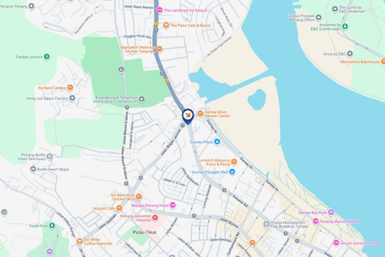 Map - Vertical Digital Screen Billboard at Jalan Kelawai, George Town, Penang (near Sunrise Tower)