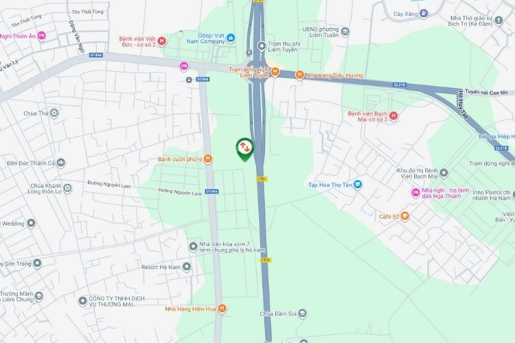 Map - Horizontal Unipole Billboard at Liem Tuyen Toll Station, Phu Ly, Ninh Binh (Right side)