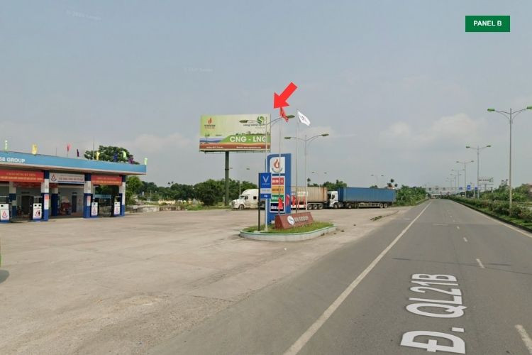 Horizontal Unipole Billboard at Vu Ban Gas Station, Binh Giang, Ninh Binh
