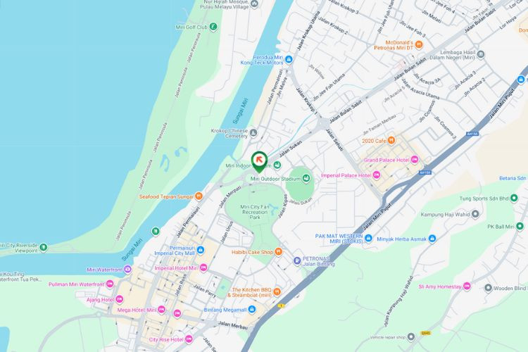 Map - Horizontal Unipole Billboard at Jalan Merpati, Miri, Sarawak (at roundabout [B])