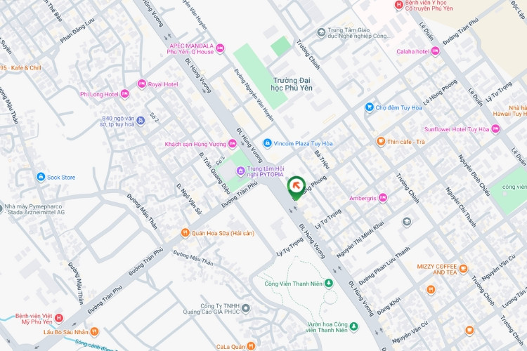 Map- Horizontal Wallscape Billboard at 392 Hung Vuong, Tuy Hoa Ward, Daklak (Hung Vuong Boulevard – Tran Phu Roundabout)