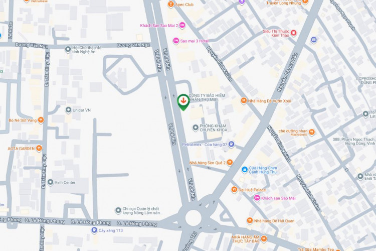 Map-  Vertical Wallscape Billboard at 34 Le Nin Boulevard, Truong Vinh Ward, Nghe An