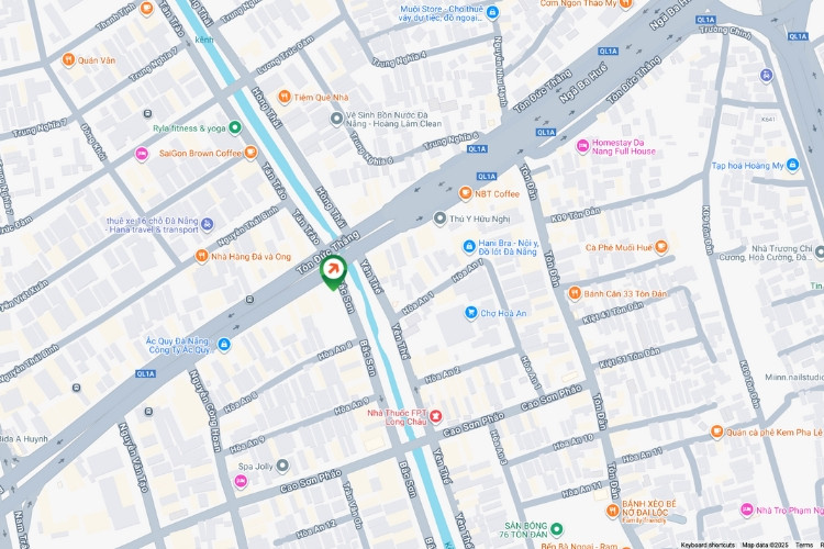 Map- Horizontal Wallscape Billboard at 107 Ton Duc Thang, Hoa An Ward, Da Nang City