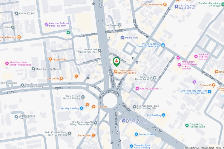 Map- Horizontal Wallscape Billboard at 189 Le Dinh Ly, Hoa Cuong Ward, Da Nang City (Duy Tan Roundabout)