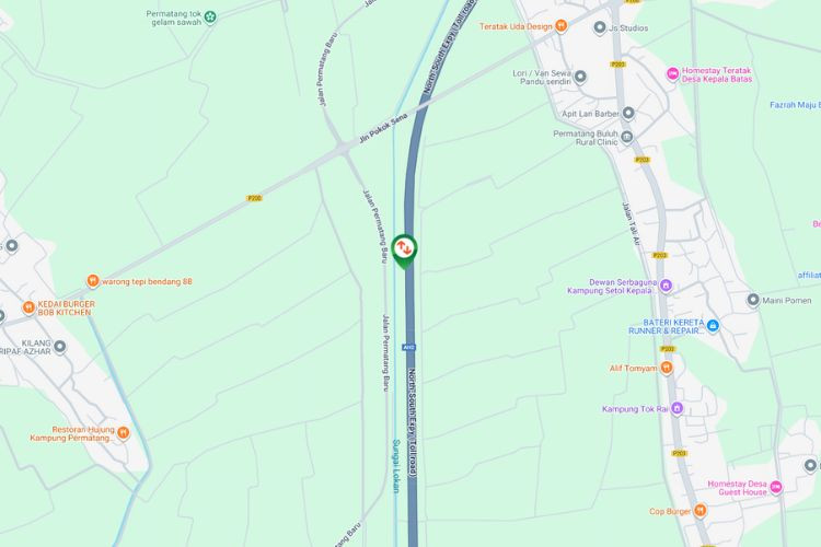 Map - Vertical Minipole Billboard at NSE Highway KM126.5, Kepala Batas, Penang (before exit Tol Sungai Dua)