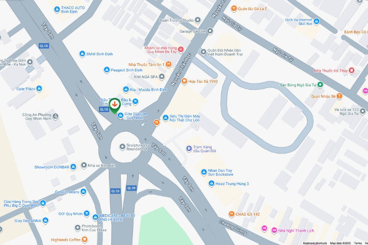 Map- Horizontal Wallscape Billboard at 242 Tay Son Street, Quy Nhon Nam Ward, Gia Lai (GO Supermarket Roundabout)