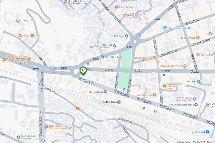 Map- Horizontal Wallscape Billboard at No 6 Thai Nguyen Street, Tay Nha Trang Ward, Khanh Hoa (Thai Nguyen Roundabout, Upper Billboard)