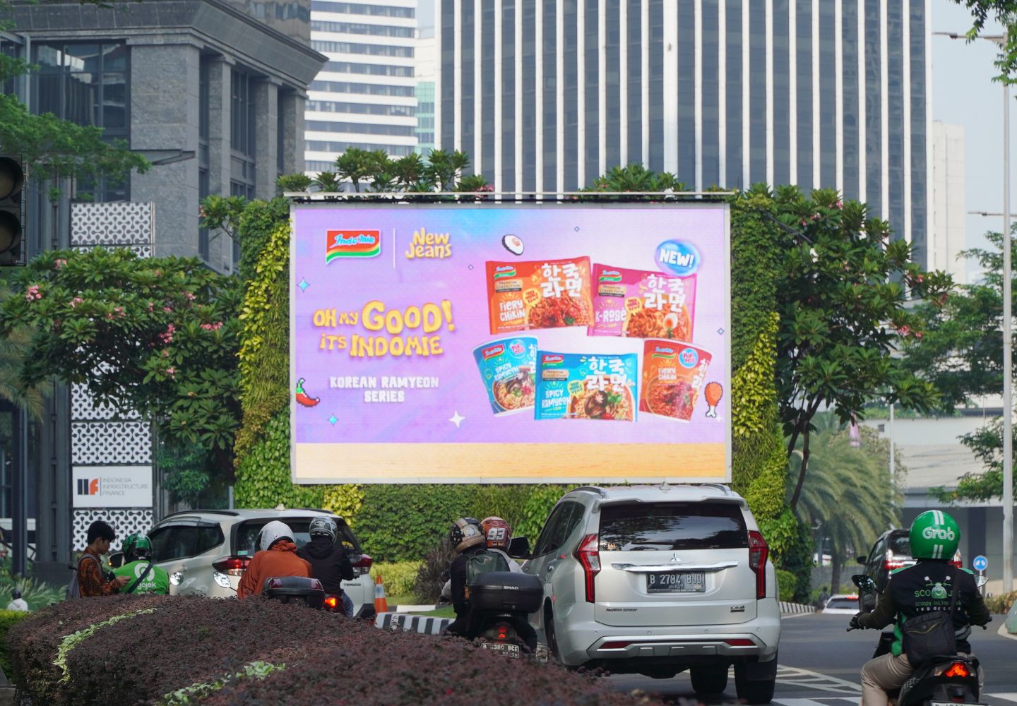 Campaign Indomie X Newjeans at Billboard Jakarta in Indonesia