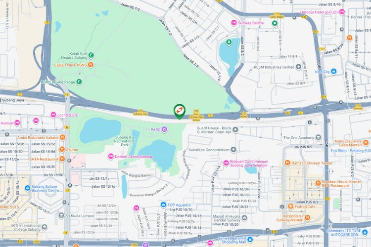 Map - Vertical Unipole Billboard at Federal Highway KM26.9, Subang Jaya, Selangor