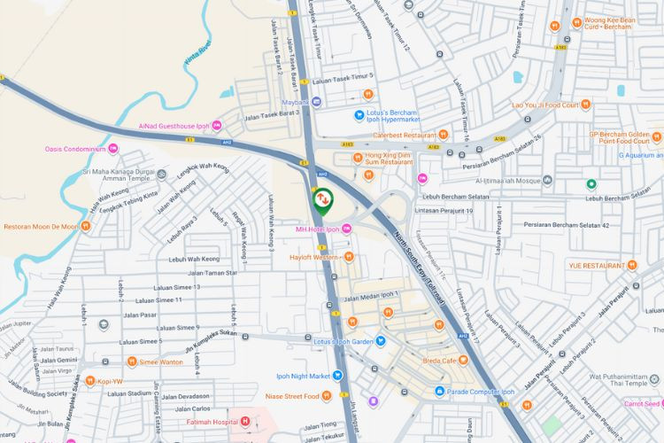 Map - Vertical Minipole Billboard at Jalan Sultan Azlan Shah Utara, Ipoh, Perak