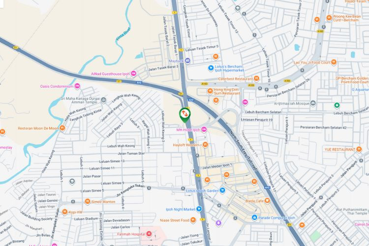 Map - Vertical Unipole Billboard at Jalan Sultan Azlan Shah - Jalan Tasek, Ipoh, Perak