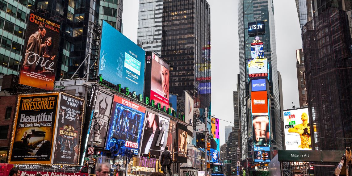 Billboard in Crowded Place 