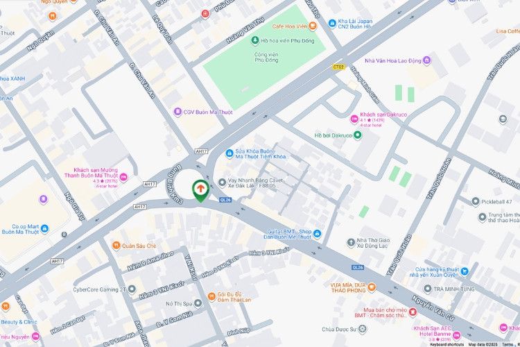 Map- Horizontal Wallscape Billboard at No.7, No.9 Nguyen Van Cu, Tan Lap Ward, Daklak