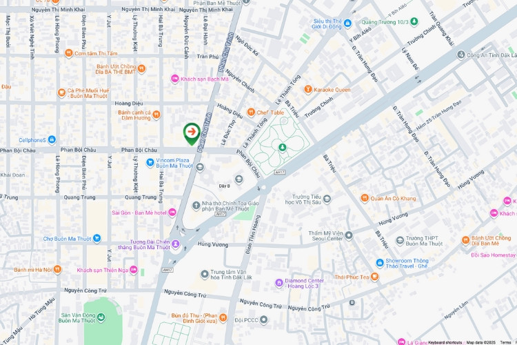 Map- Horizontal Wallscape Billboard at 36 Phan Chu Trinh, Buon Ma Thuot Ward, Daklak (Phan Boi Chau – Phan Chu Trinh Intersection)