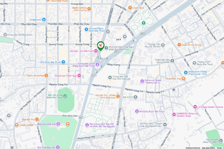 Map- Horizontal Wallscape Billboard at 36 Phan Chu Trinh, Buon Ma Thuot Ward, Daklak (Phan Boi Chau - Phan Chu Trinh Intersection)