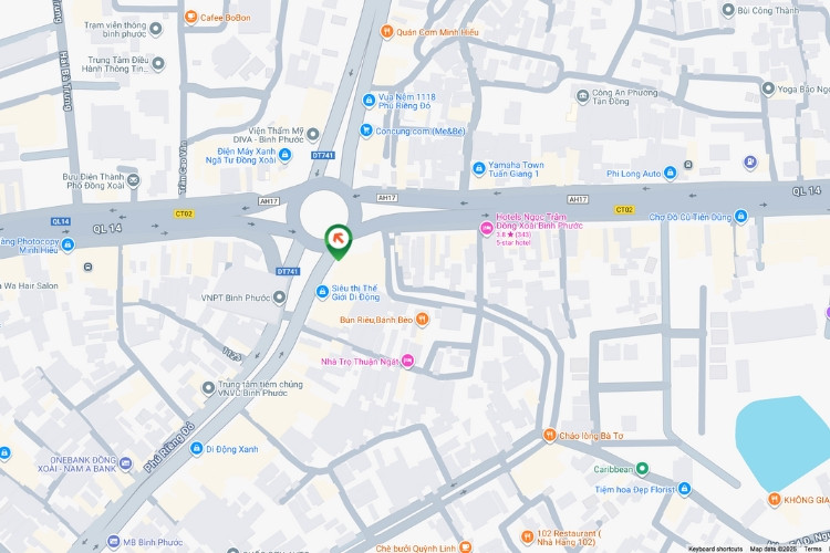 Map- Horizontal Wallscape Billboard at 375 QL14, Tan Dong 1, Binh Phuoc Ward, Dong Nai (Dong Xoai Roundabout)