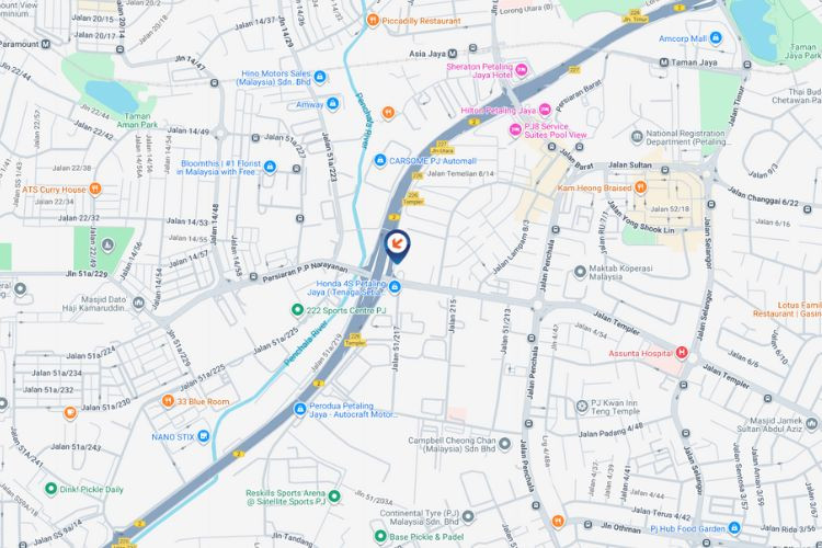 Map - Vertical Digital Screen Billboard at Federal Highway, Petaling Jaya, Selangor (B)