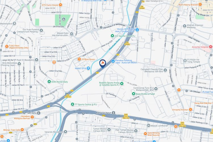 Map - Vertical Digital Screen Billboard at Federal Highway, Petaling Jaya, Selangor (in front of Menara Harvey Norman [B])