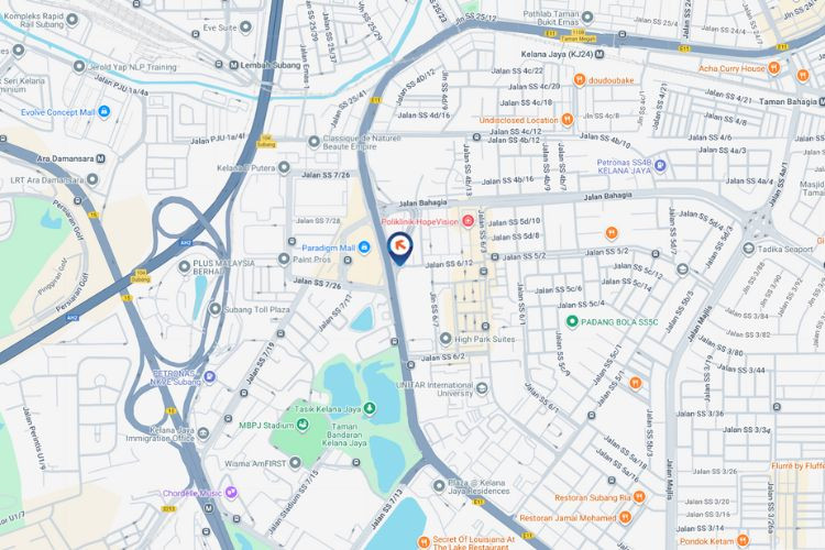 Map - Vertical Digital Screen Billboard at LDP Highway – Paradigm, Petaling Jaya, Selangor (A)