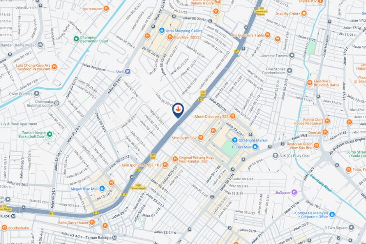 Map - Vertical Digital Screen Billboard at LDP Highway – SS 2 / Damansara Jaya, Petaling Jaya, Selangor (A)