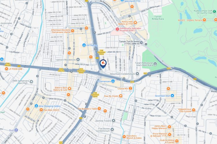 Map - Vertical Digital Screen Billboard at LDP Highway, Damansara Utama, Selangor (near 3 Damansara [B])