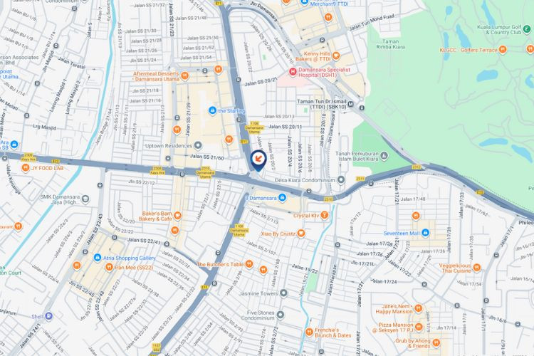 Map - Vertical Digital Screen Billboard at LDP Highway, Damansara Utama, Selangor (near 3 Damansara [B])