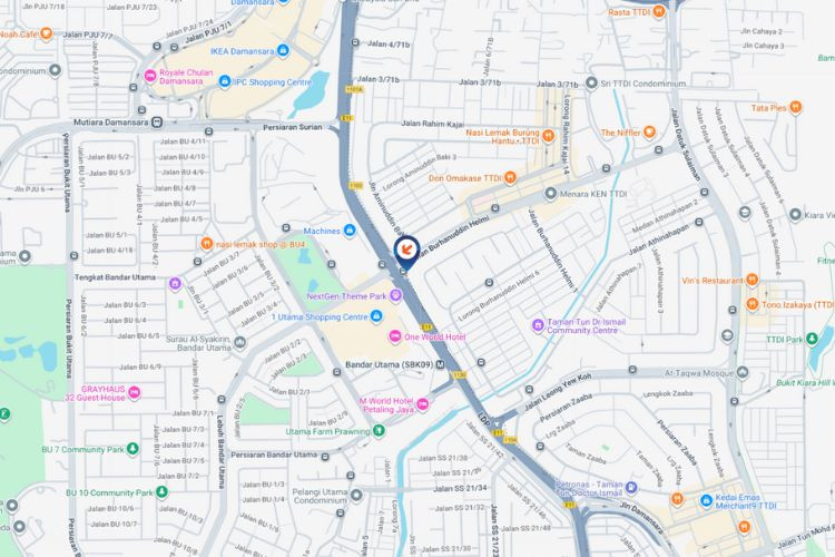 Map - Vertical Digital Screen Billboard at LDP Highway, Bandar Utama, Selangor (opposite 1 Utama [B])
