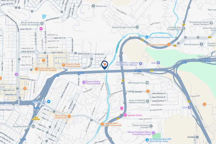 Map - Vertical Digital Screen Billboard at MRR2 Highway KM13.3, Gombak, Selangor