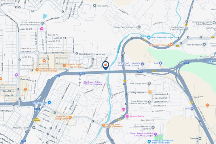 Map - Vertical Digital Screen Billboard at MRR2 Highway KM13.3, Gombak, Selangor